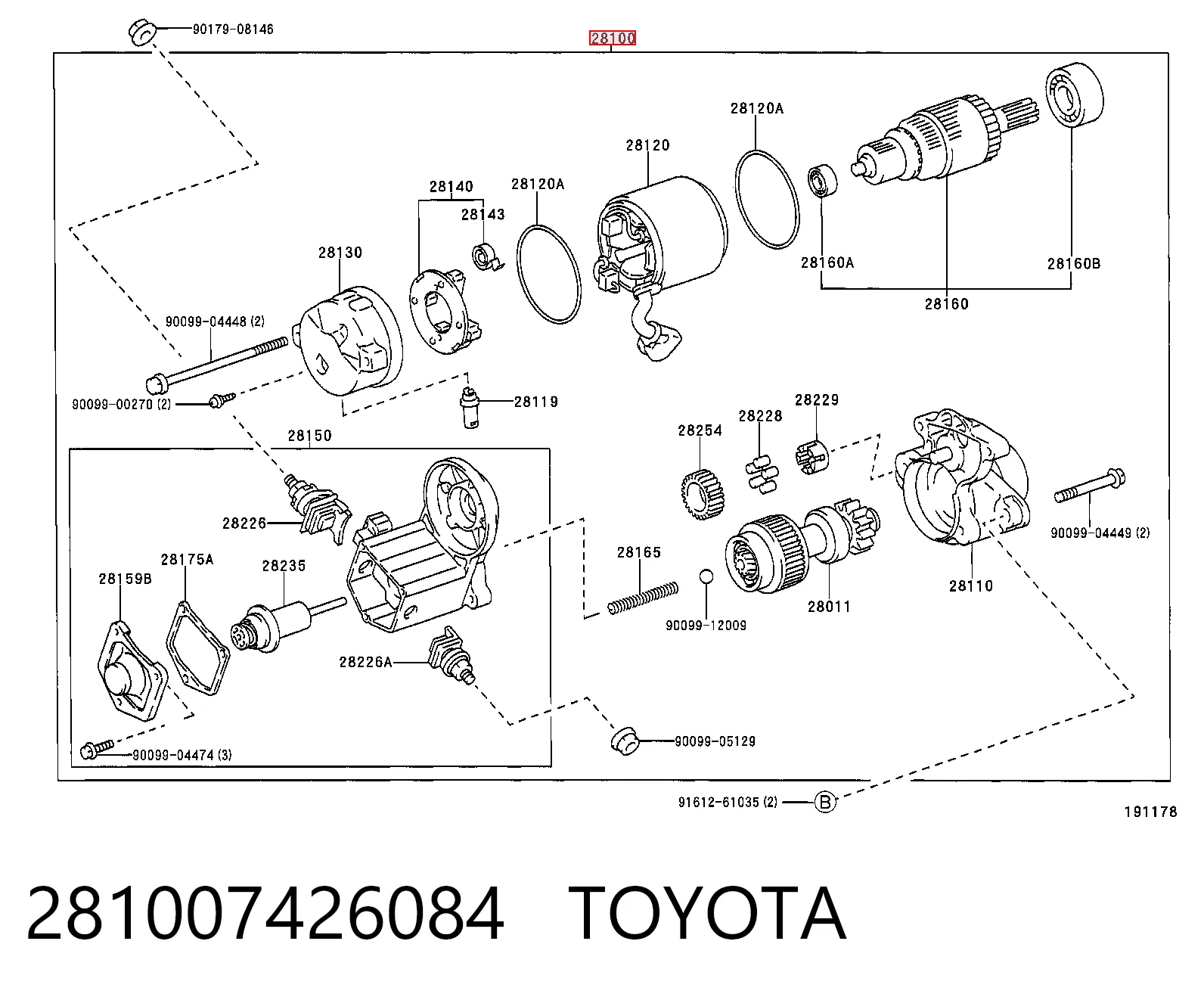 Стартер автомобиля на Toyota Highlander I ACU2, MCU2