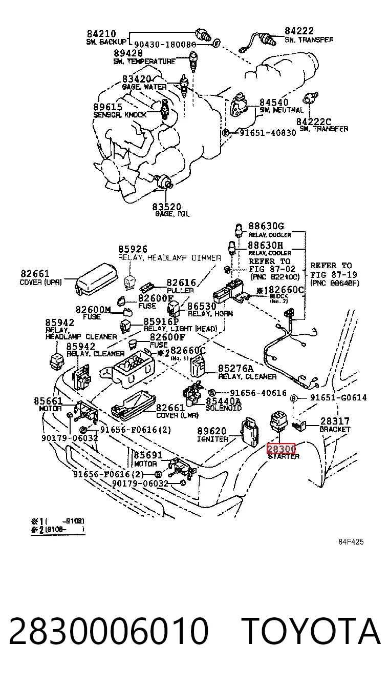 2830006010 Toyota Реле стартера