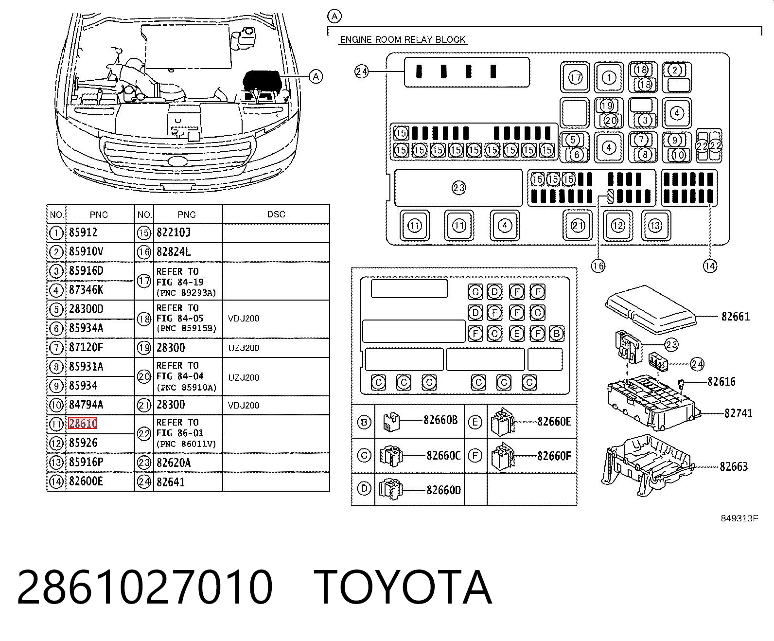 2861027010 Toyota Реле свечей накала