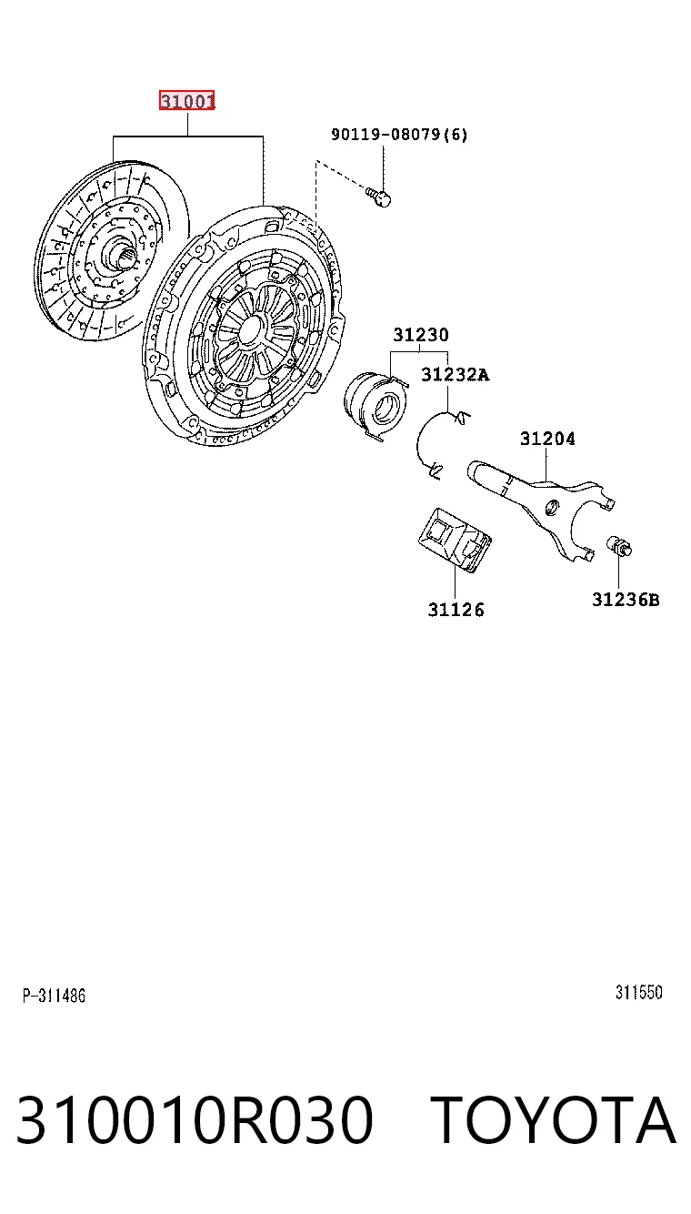 Комплект сцепления (3 части) Aisin KT334 цена, от 138.35 USD