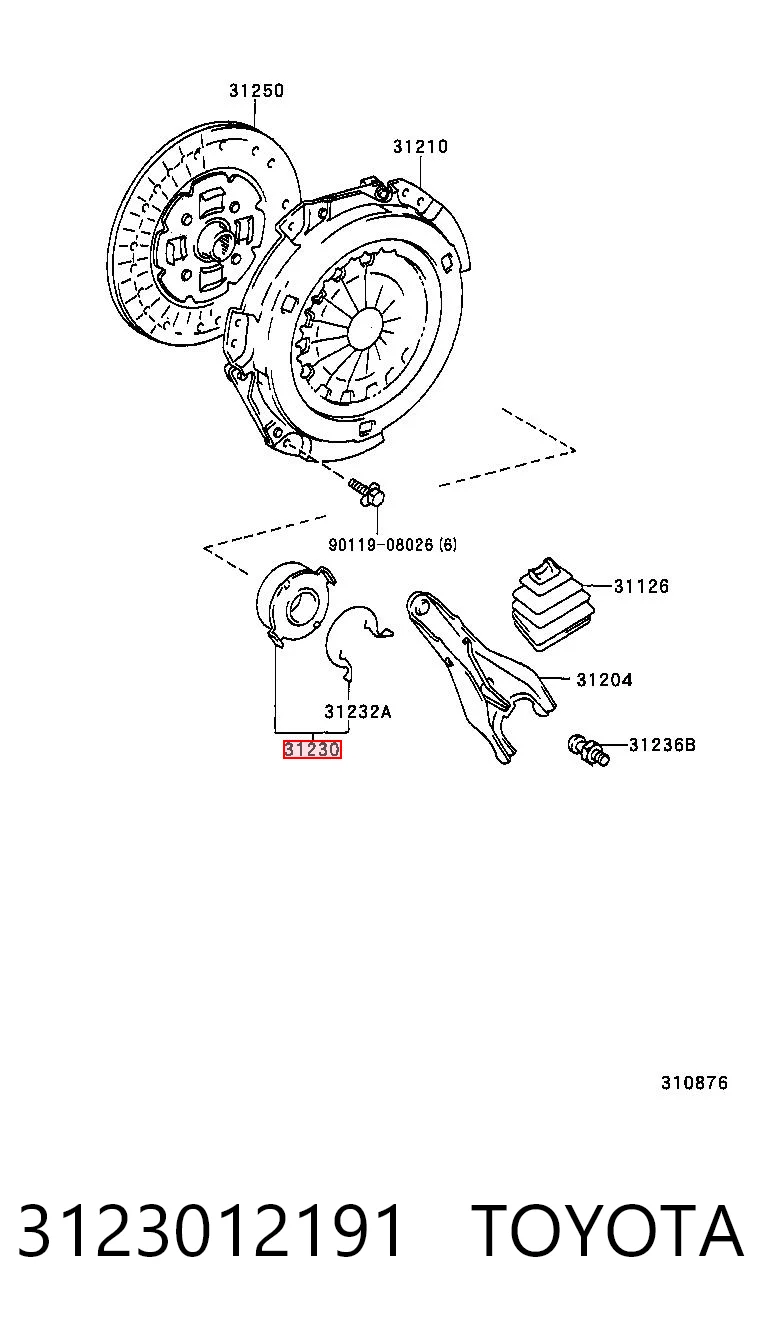 3123012191 Toyota Подшипник выжимной сцепления