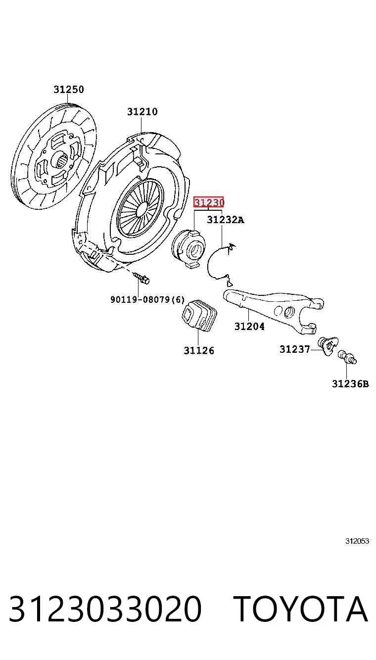 Подшипник выжимной сцепления на Toyota RAV4 III A3