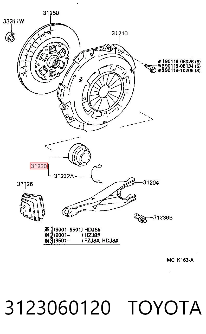 Подшипник скольжения сцепления Toyota Land Cruiser 80 внедорожник (J8) (1990 - 1998) цена, от 16.93 USD