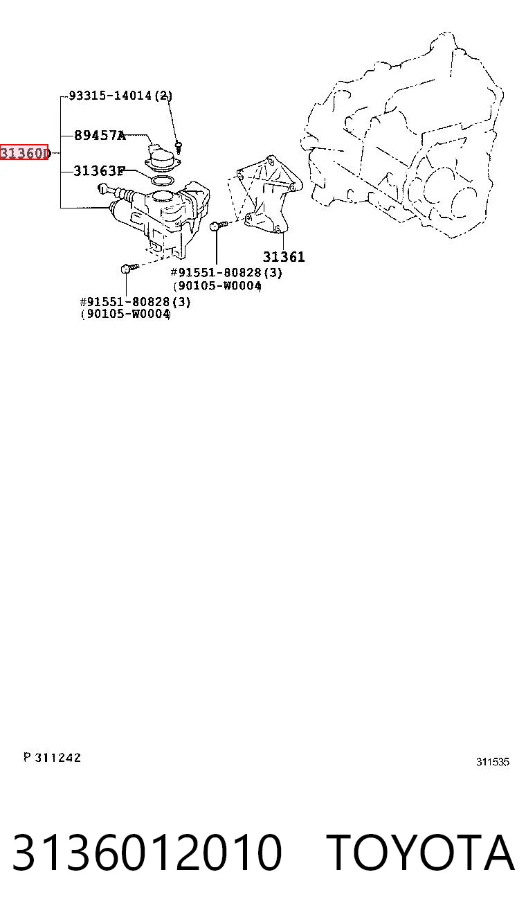 3136012010 Toyota Сервопривод сцепления