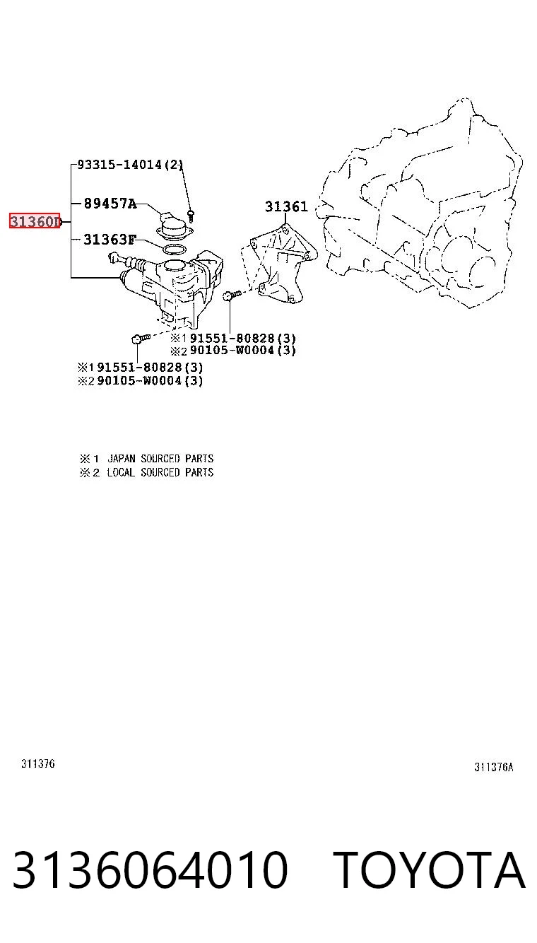 3136064010 Toyota Сервопривод сцепления