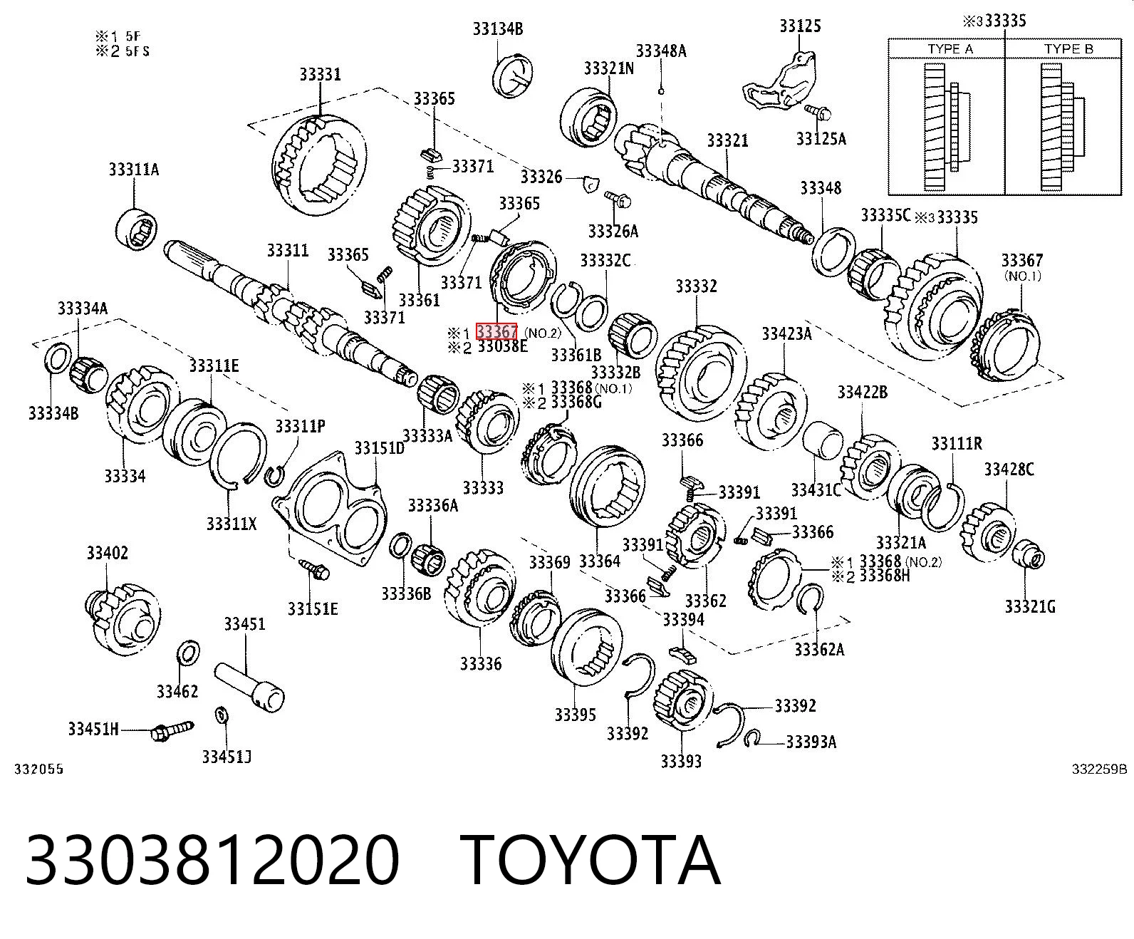 3303812020 Toyota Кольцо синхронизатора