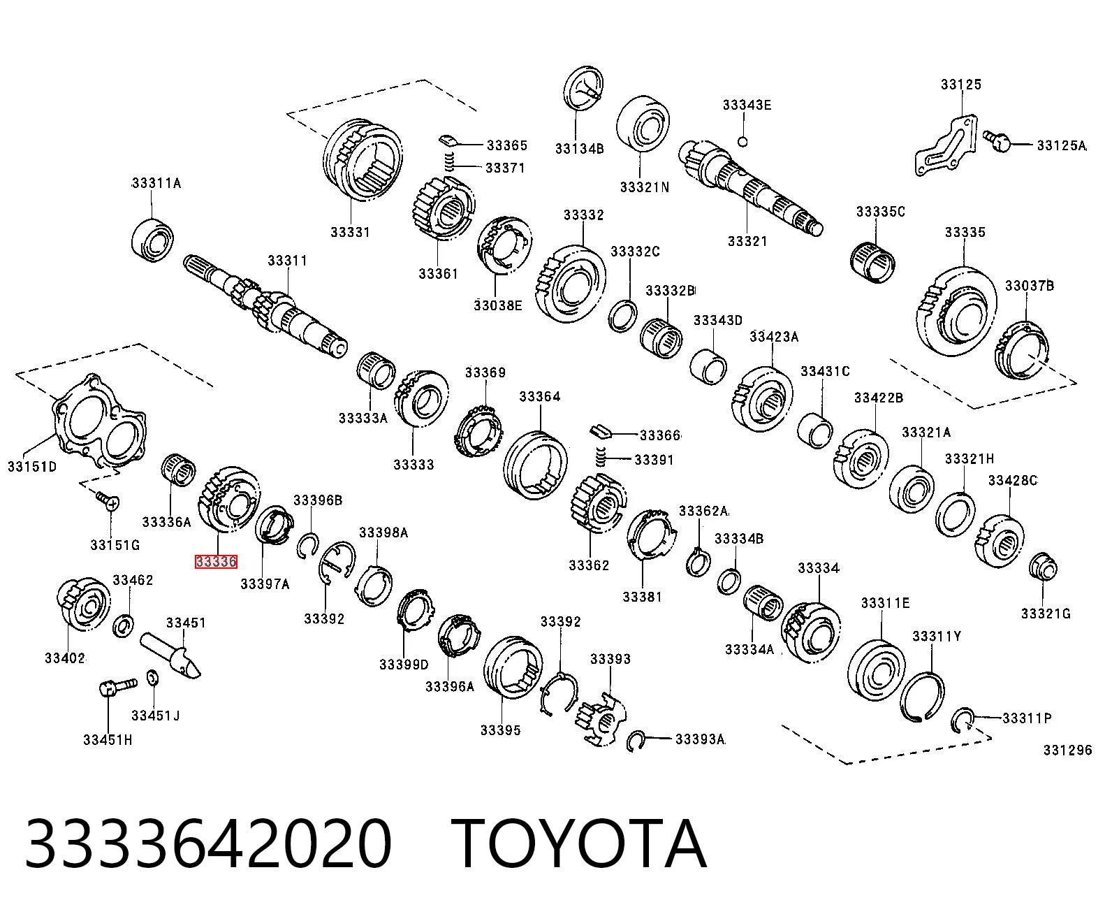 3333642020 Toyota Шестерня 5-й передачи