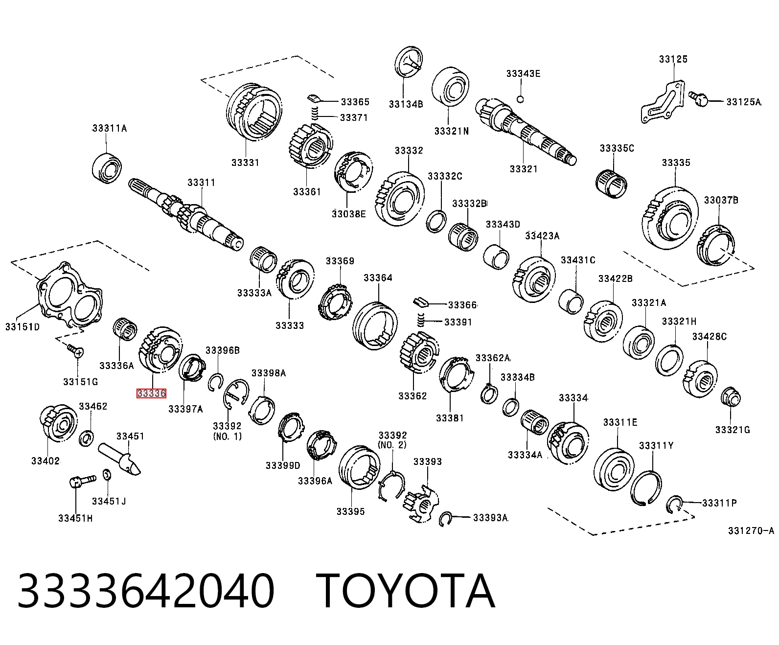 Шестерня пятой передачи Toyota Avensis Verso минивэн (LCM) (2001 - 2009) цена, от 112.43 USD