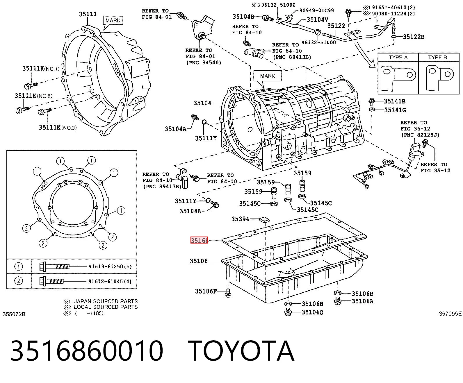 3516860010 Toyota Прокладка поддона АКПП/МКПП