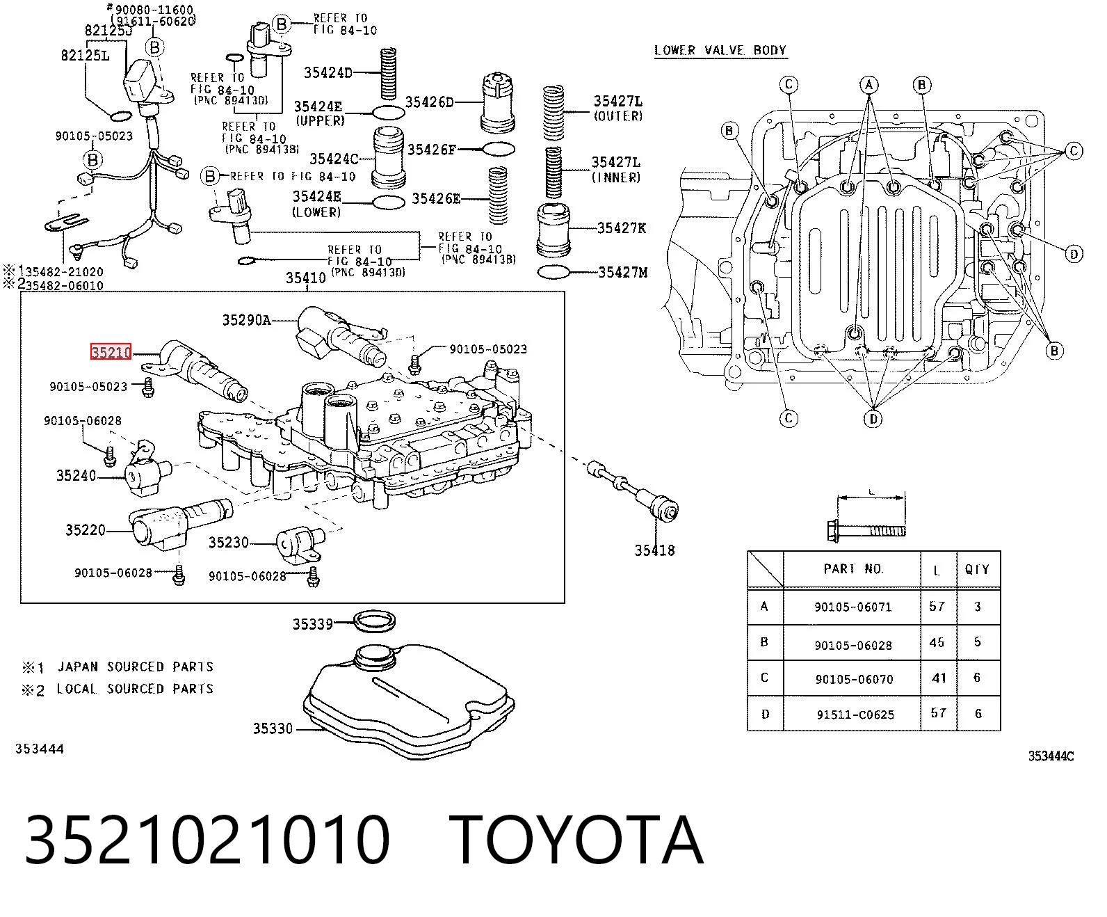 Соленоид автомата на Toyota Camry V V30