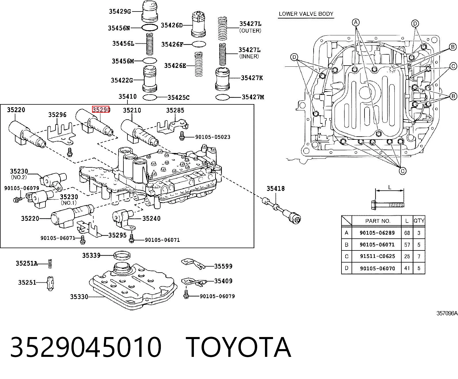 3529045010 Toyota Соленоид автомата