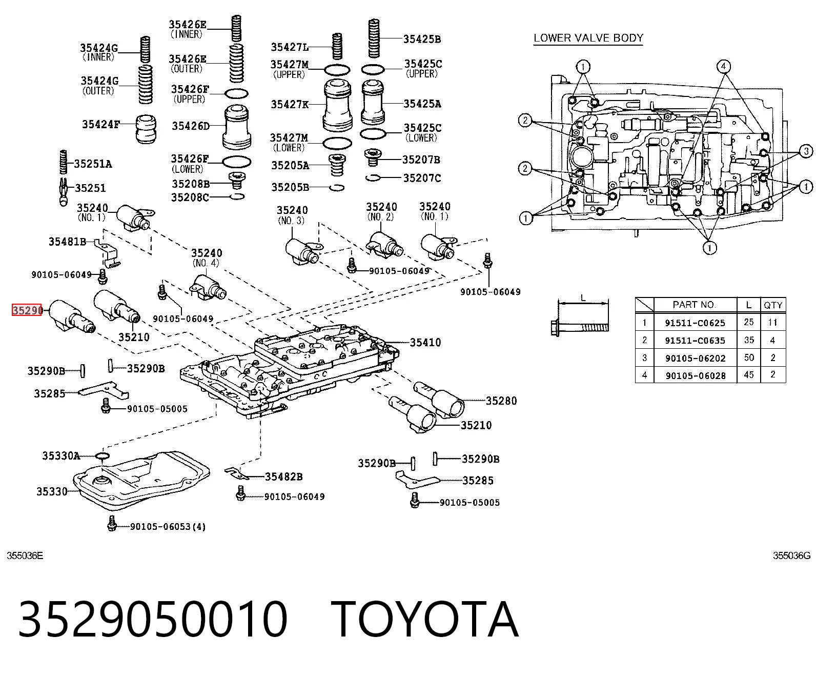 3529050010 Toyota Соленоид автомата