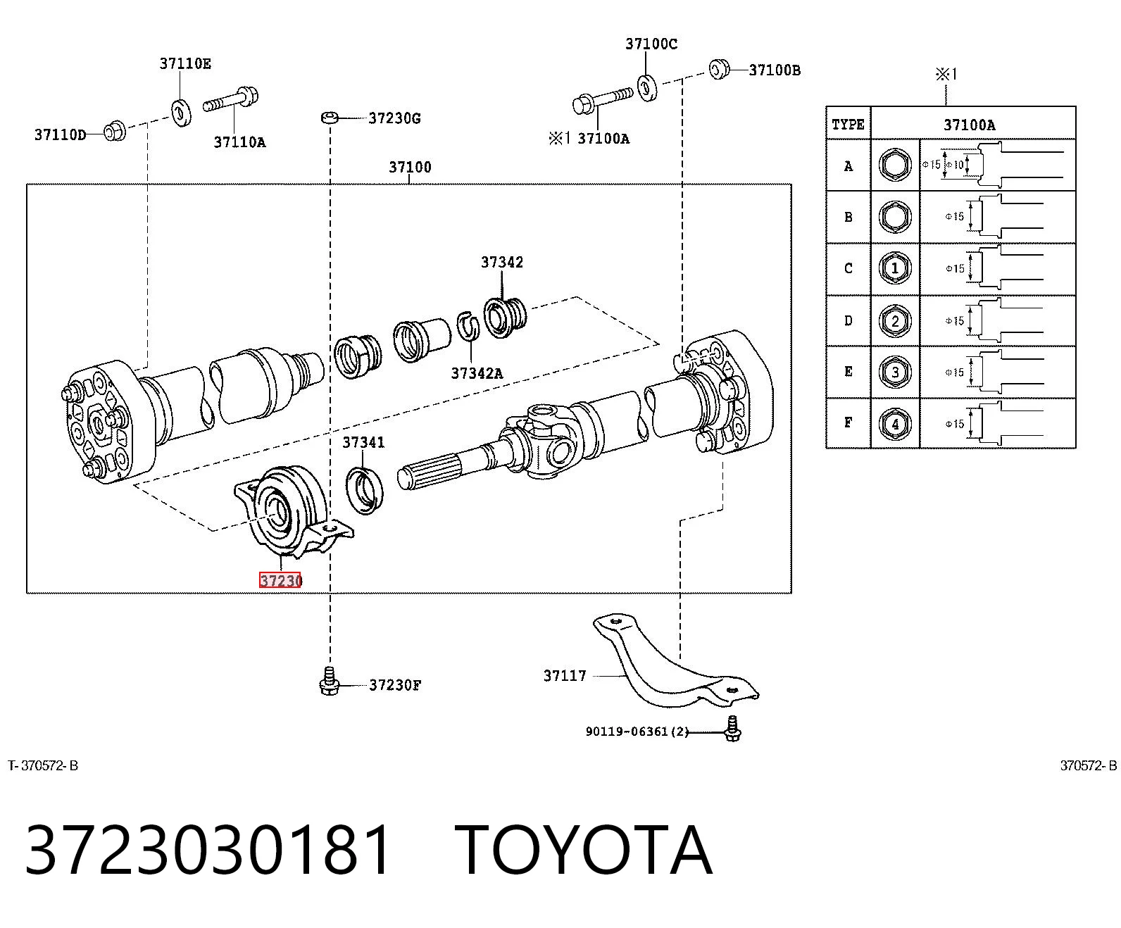 Карданный подшипник Lexus IS седан (E2) (2005 - 2013) цена, от 31.07 USD
