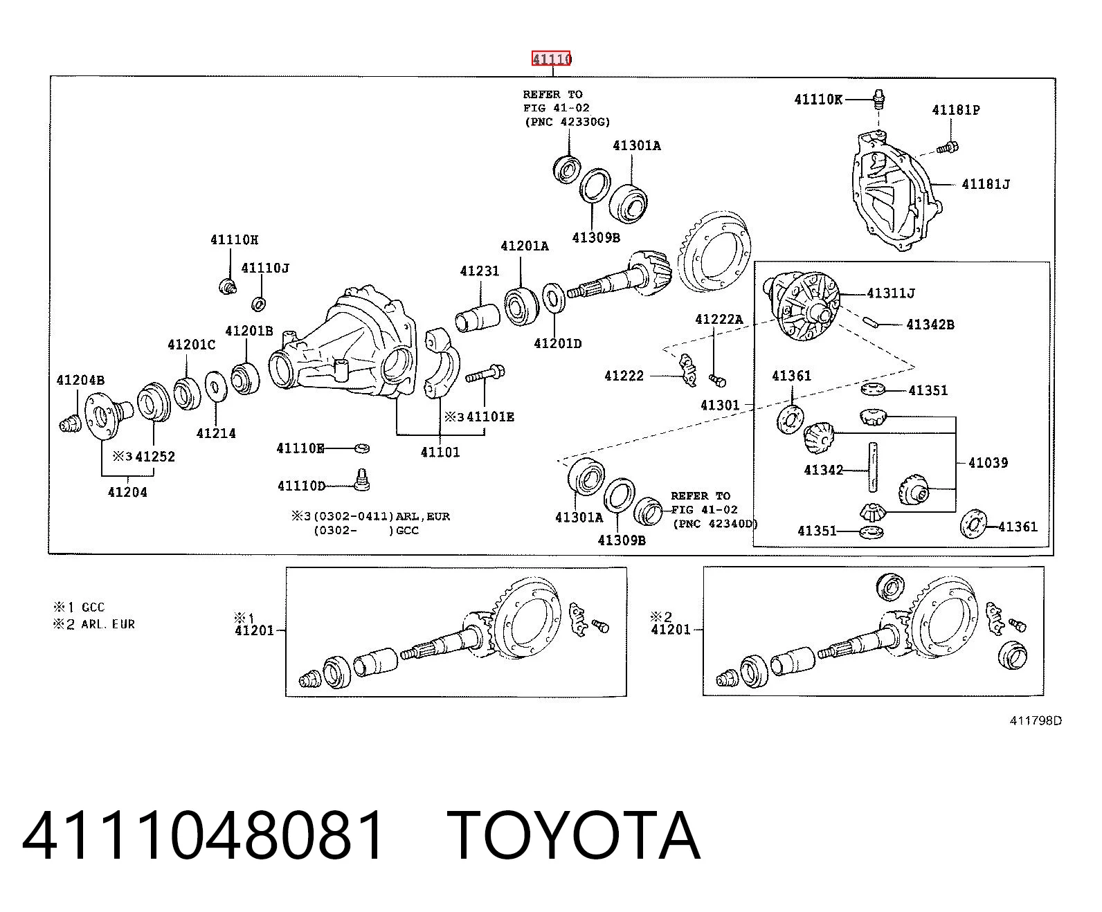 Редуктор моста заднего на Toyota Highlander I HYBRID U2