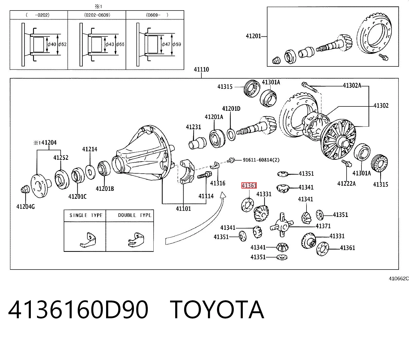 4136160D90 Toyota