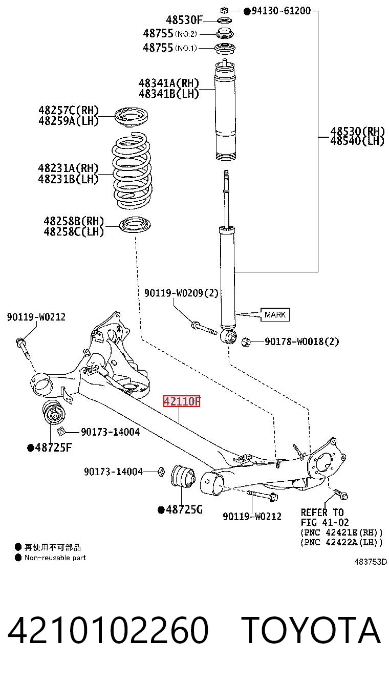 4210102260 Toyota Подрамник задней подвески