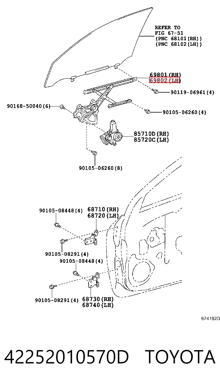 Механизм стеклоподъемника передней левой двери на Toyota RAV4 III A3