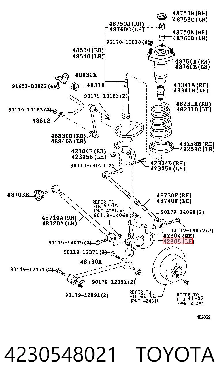 4230548021 Toyota Цапфа левая