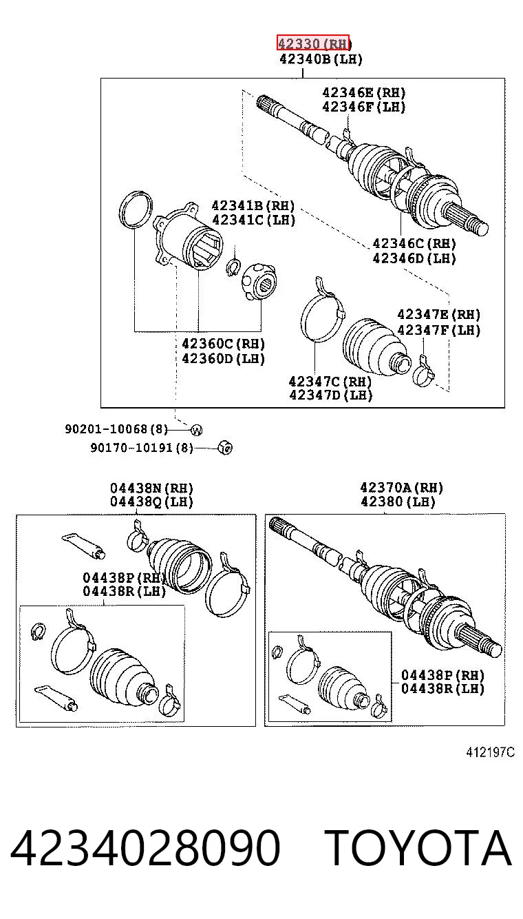 4234028090 Toyota Привод задний