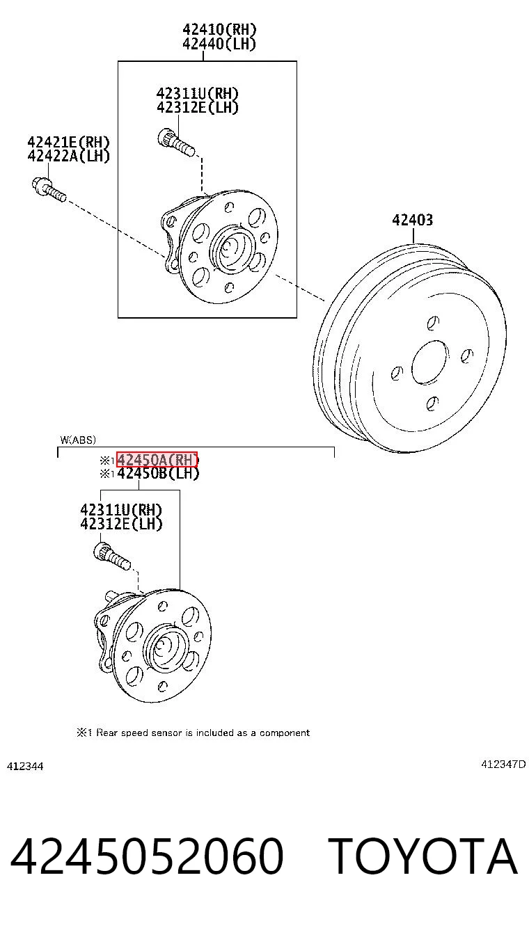 4245052060 Toyota Ступица задняя