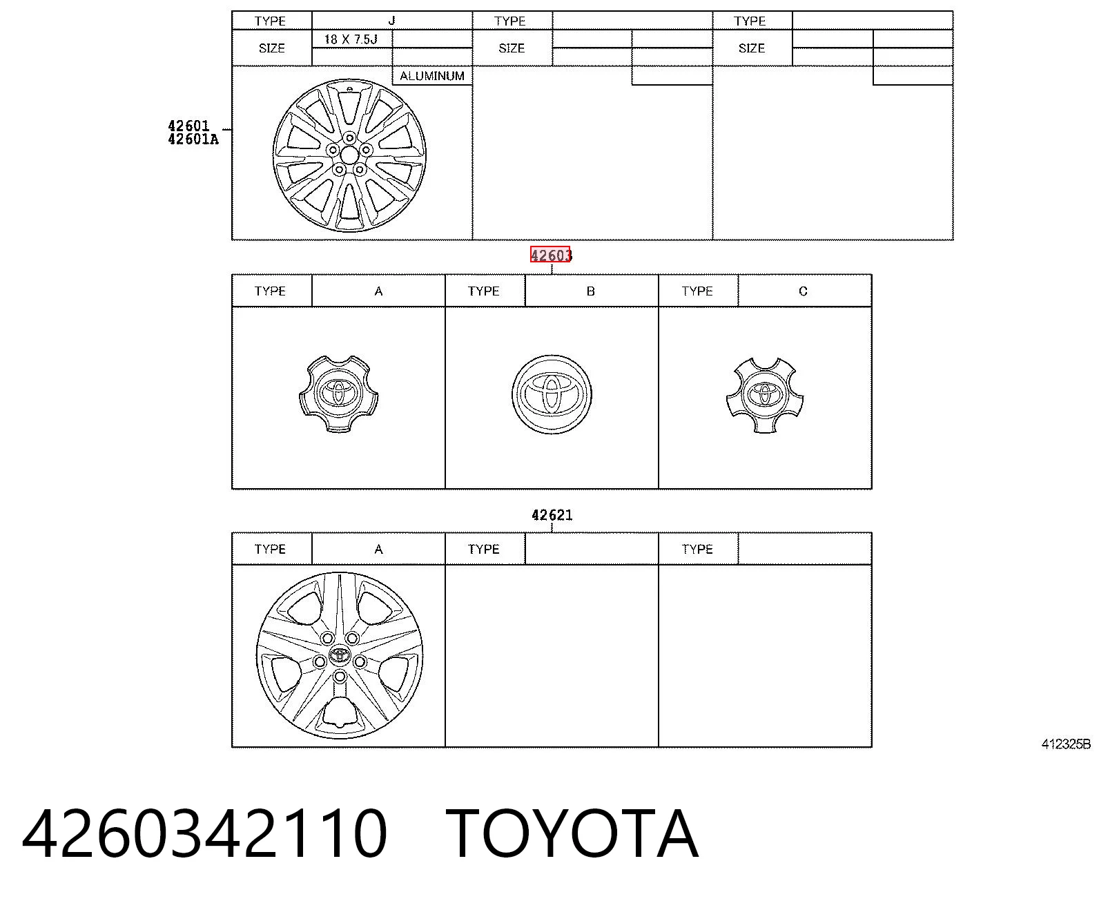 4260342110 Toyota Колпаки на диски