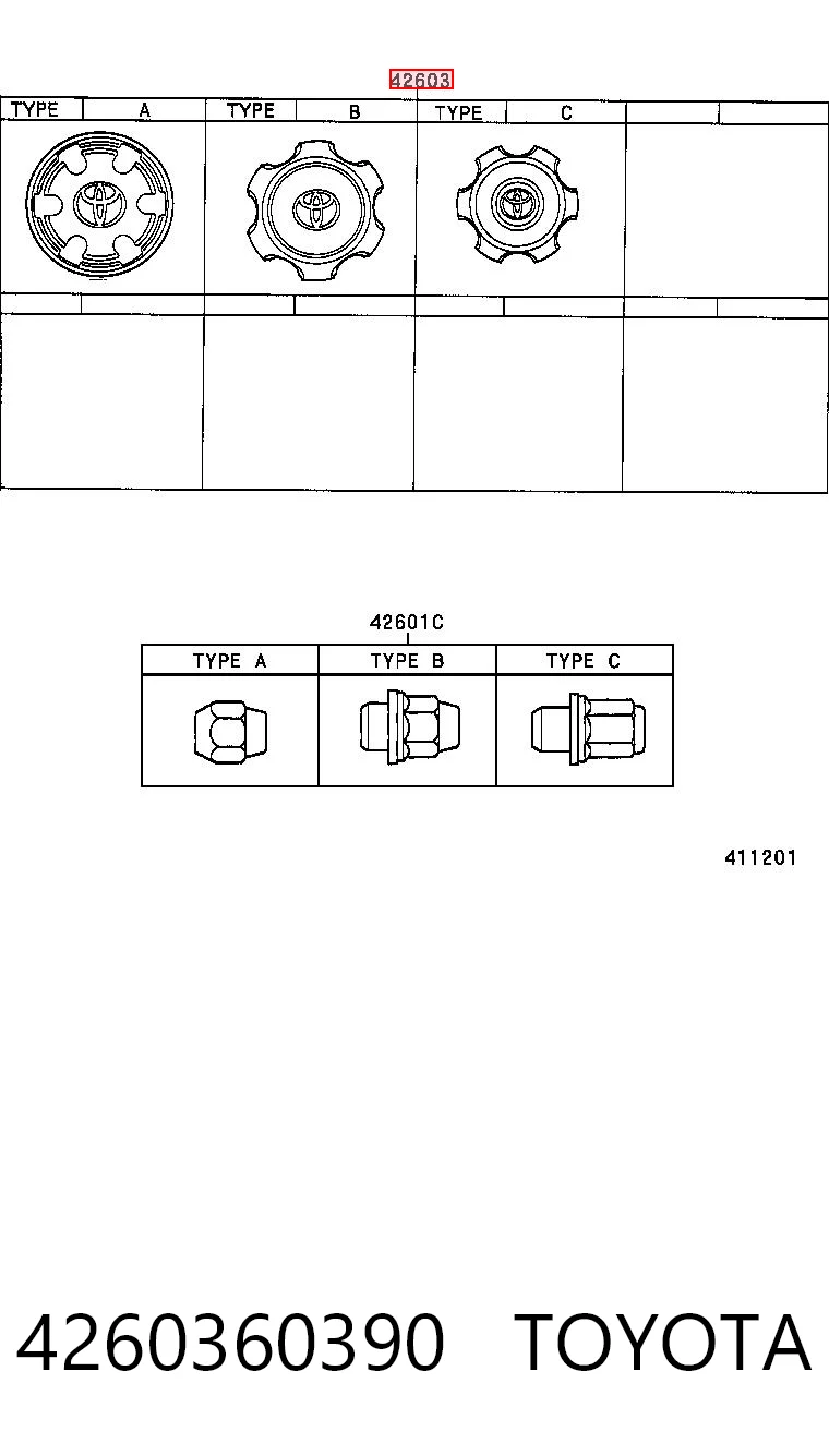 4260360390 Toyota Колпаки на диски