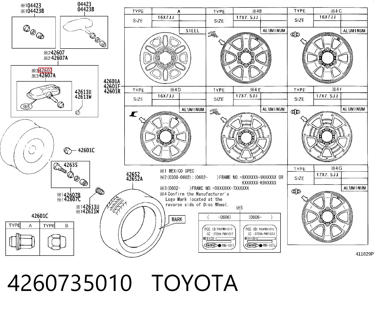4260735010 Toyota Манометр воздушный