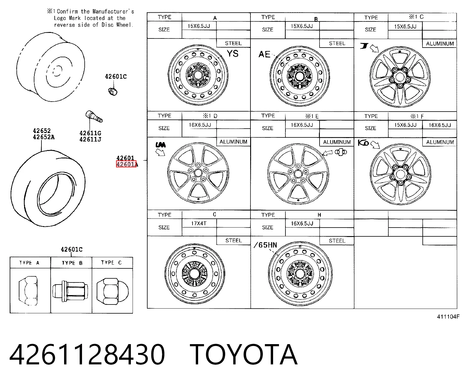 4261128430 Toyota