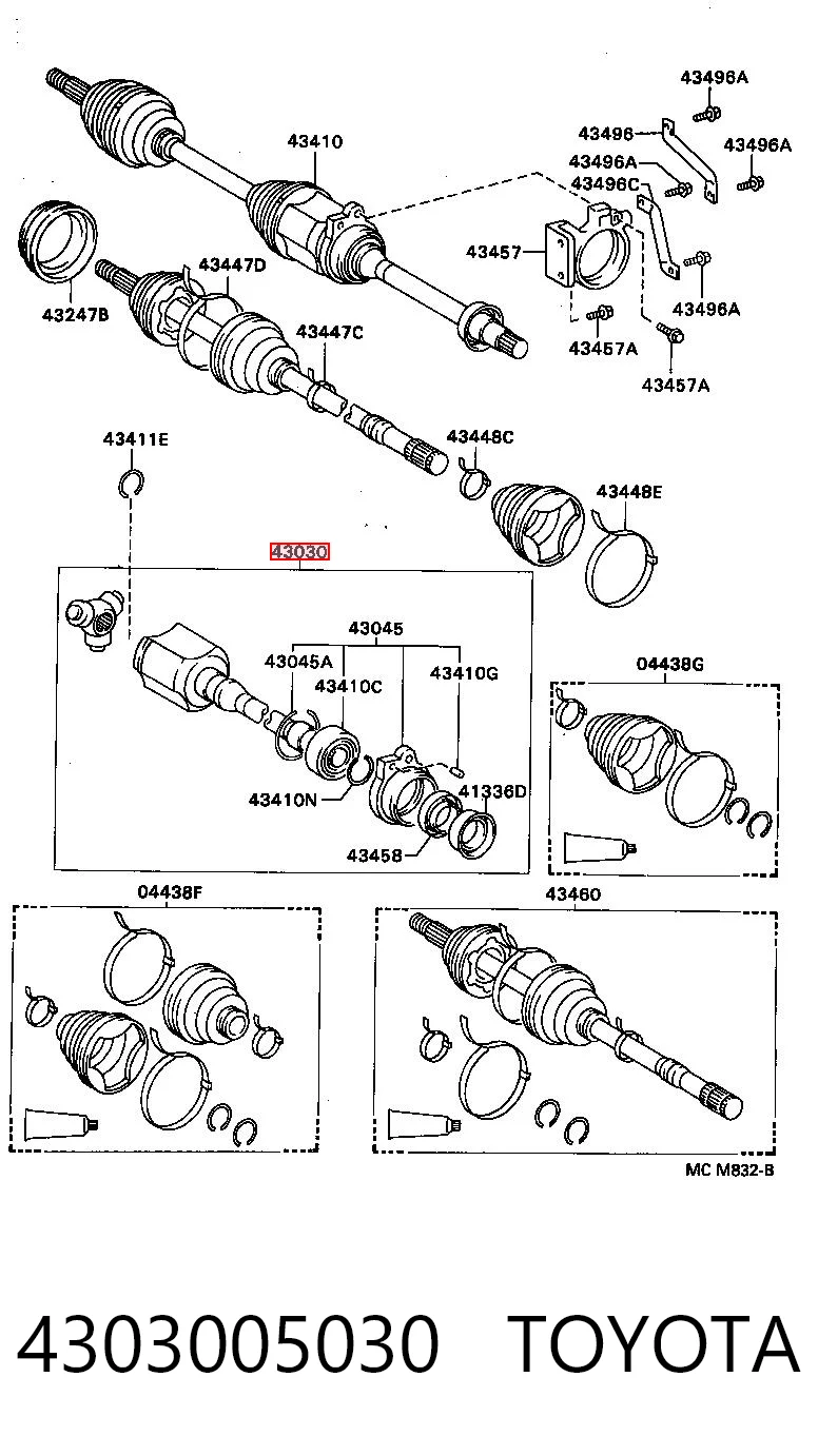 Шарнир привода внутренний Toyota Picnic минивэн (XM1) (1996 - 2001) цена, от 64.24 USD