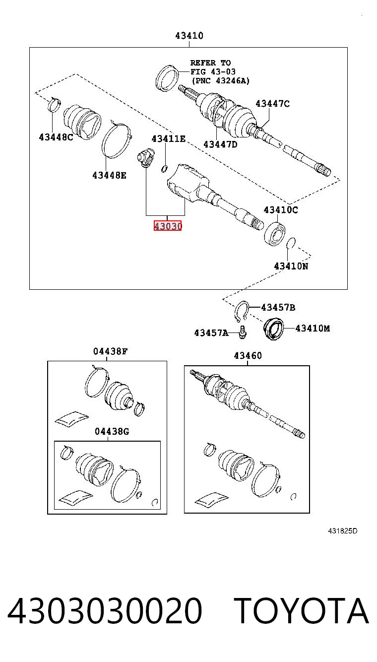 Шарнир привода внутренний Lexus GS седан (S19) (2005 - 2011) цена, от 458.30 USD