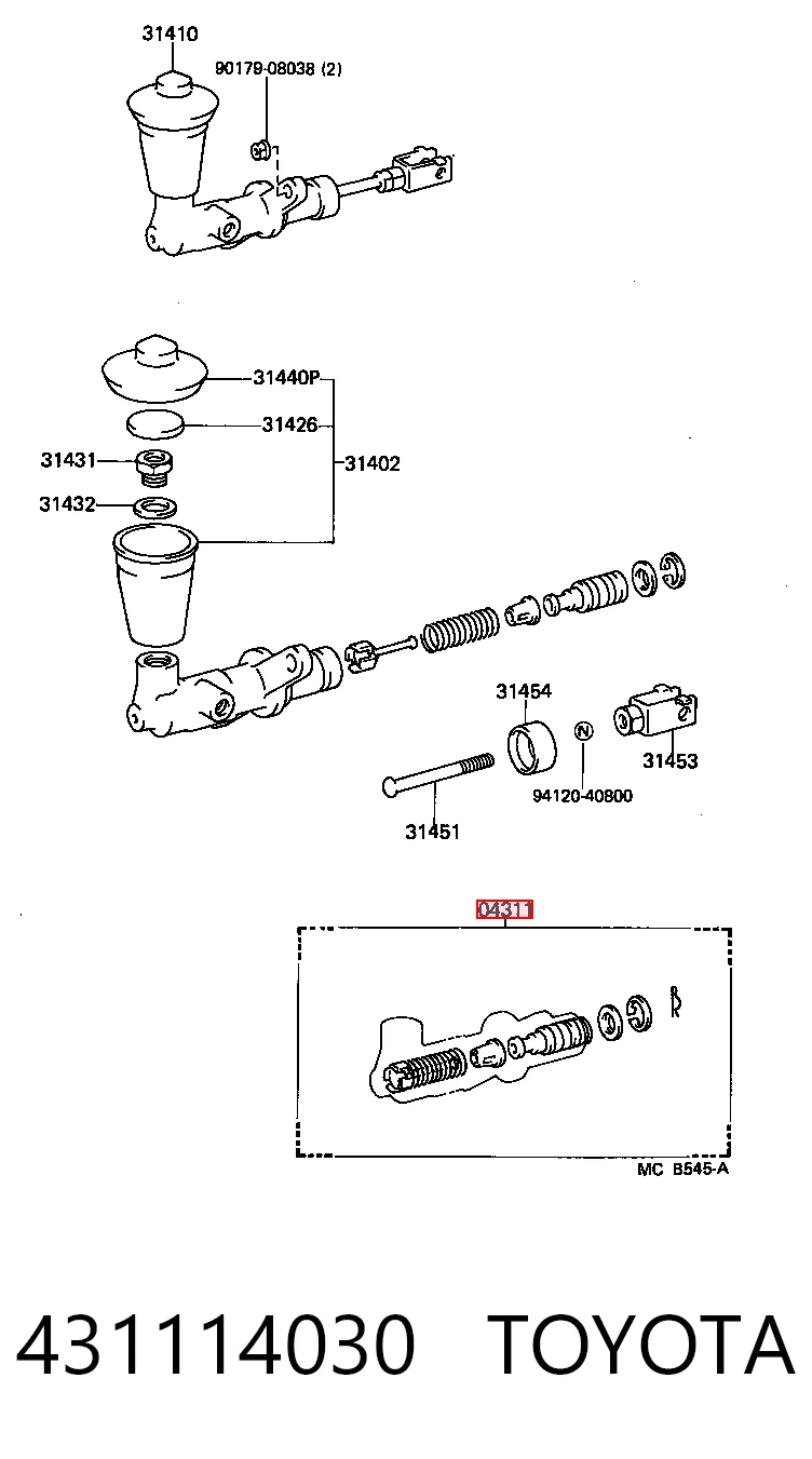 Ремкомплект главного цилиндра сцепления Toyota Hilux пикап (N) (1983 - 2005) цена, от 33.58 USD