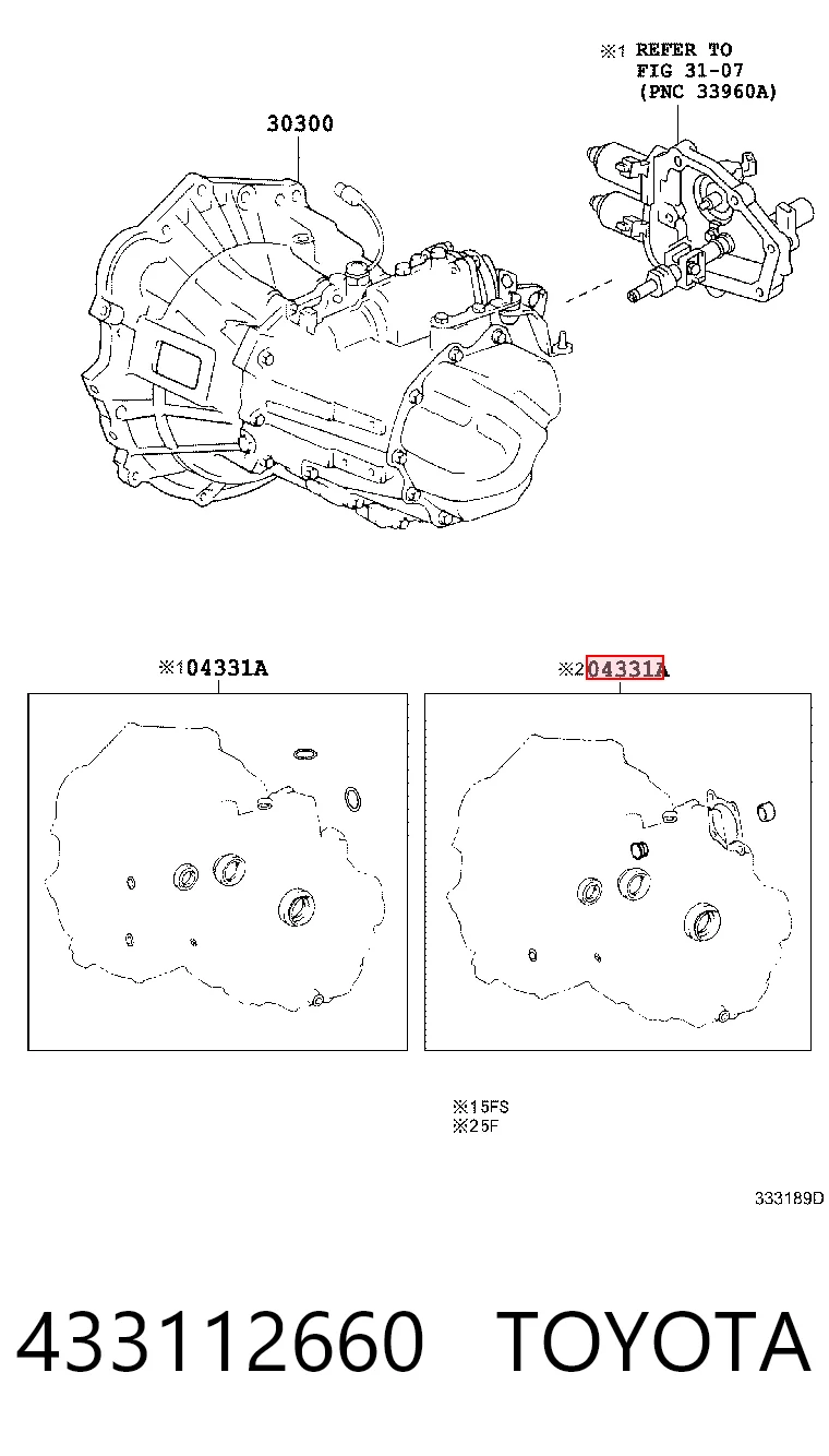 Ремкомплект КПП Toyota Corolla E15