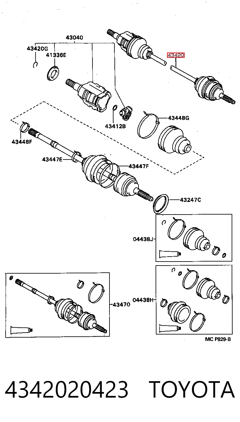 Привод передний левый Toyota Picnic минивэн (XM1) (1996 - 2001) цена, от 152.54 USD