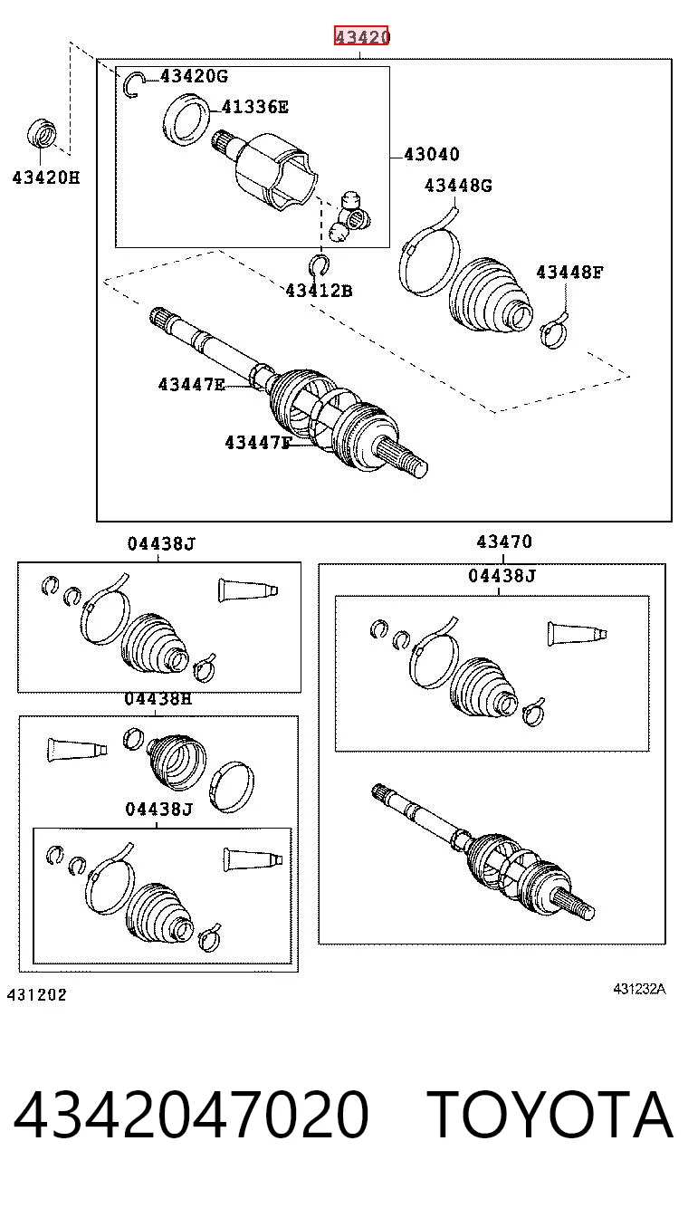 Привод передний левый Toyota Prius хэтчбек (NHW20) (2003 - 2009) цена, от 83.19 USD