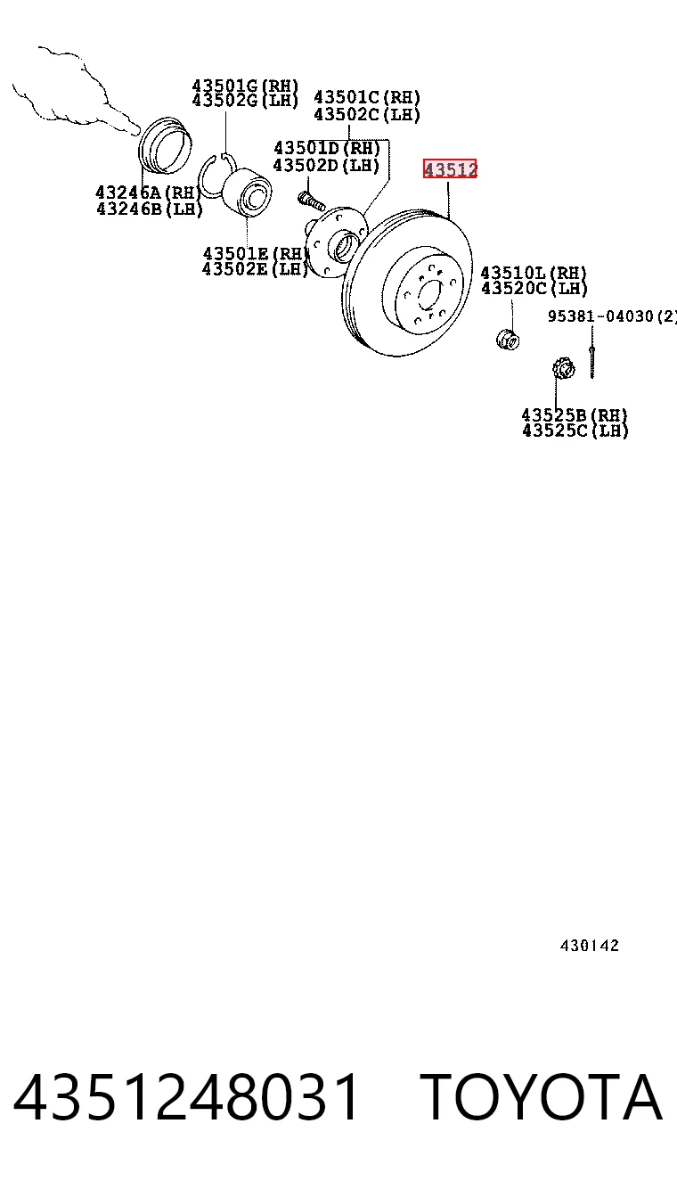 4351248031 Toyota Диск тормозной передний