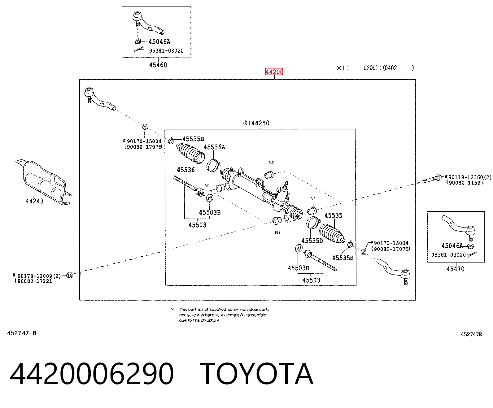 4420006290 Toyota Управление рулевое в сборе