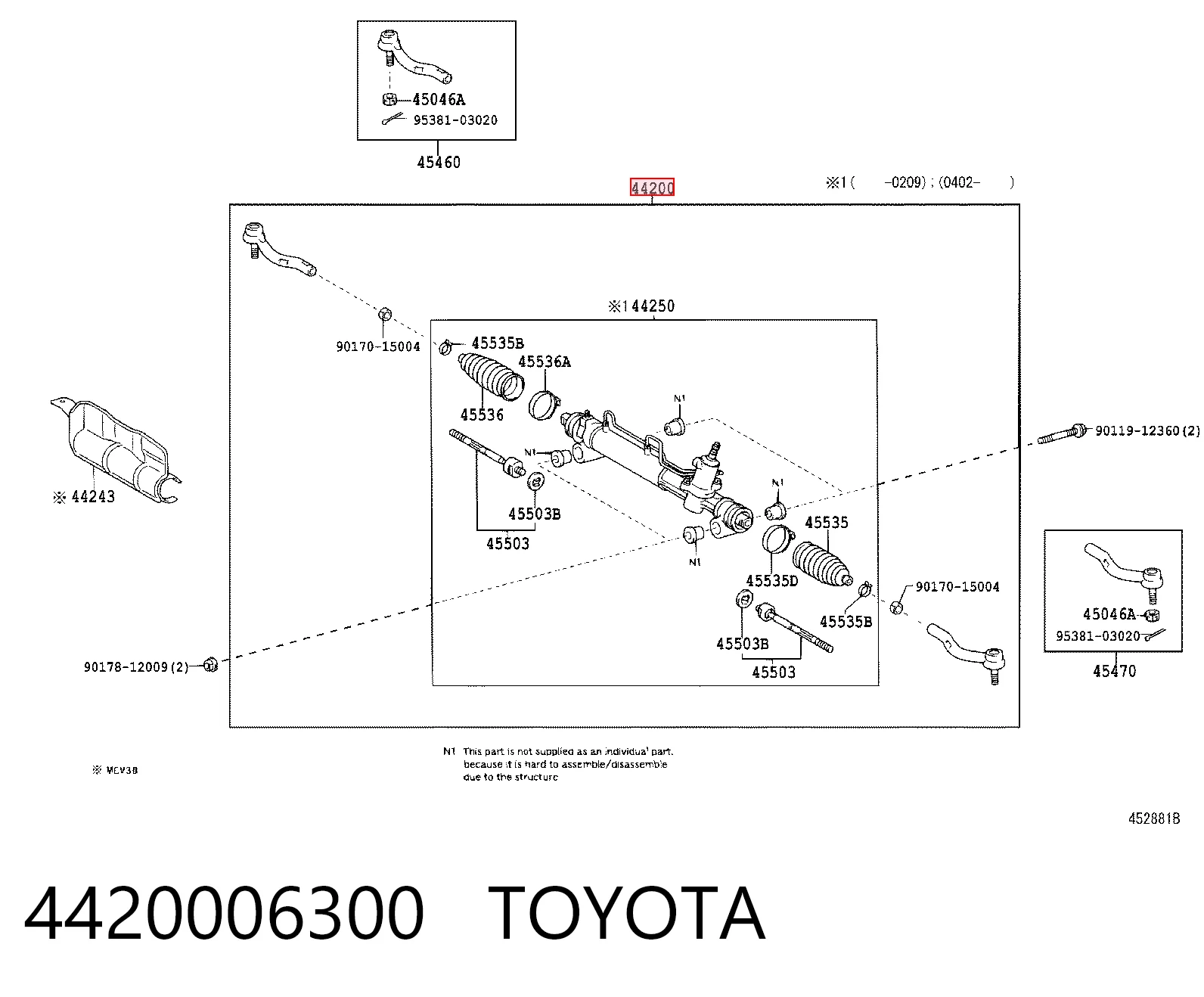 4420006300 Toyota Управление рулевое в сборе