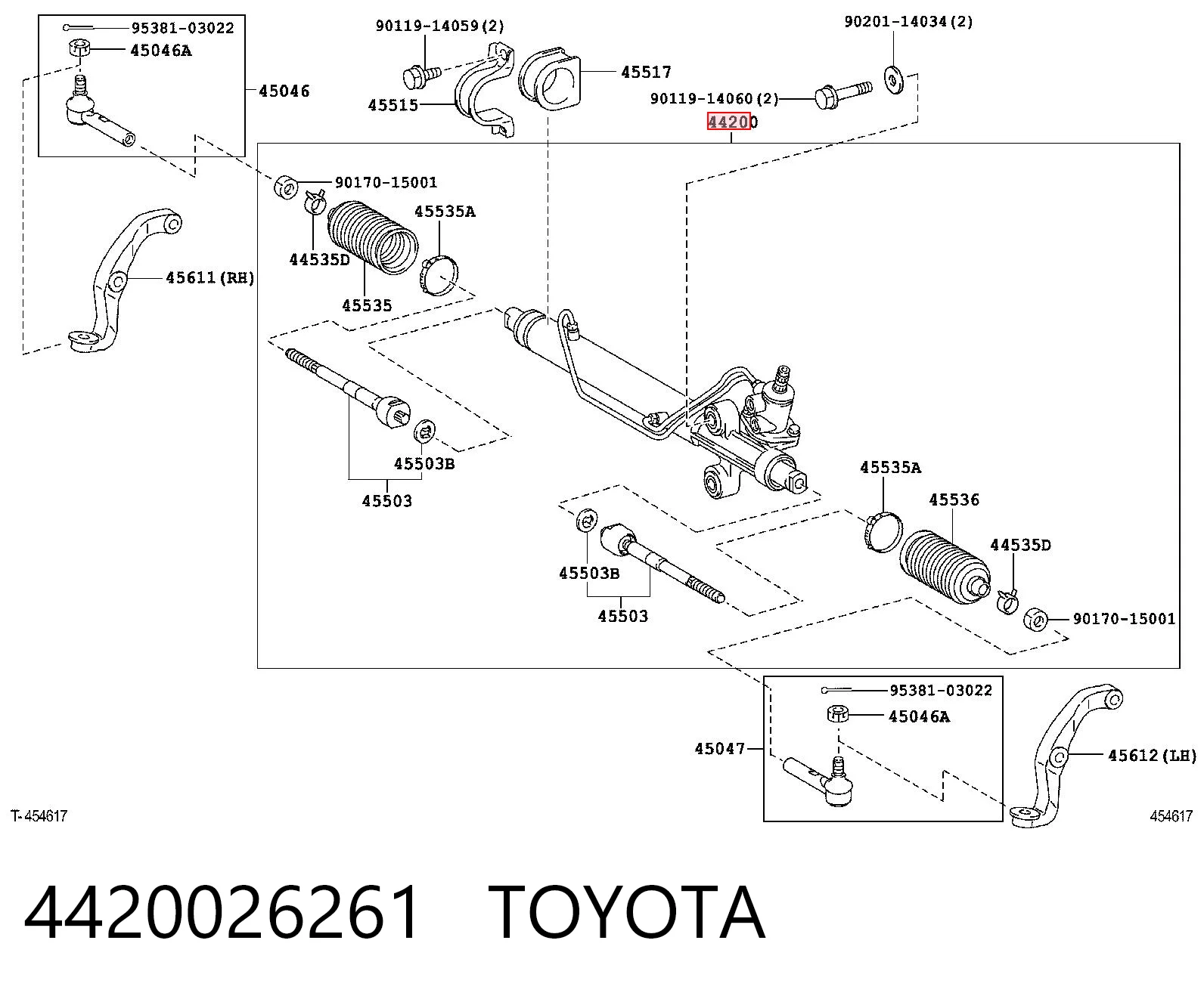 4420026261 Toyota Управление рулевое в сборе