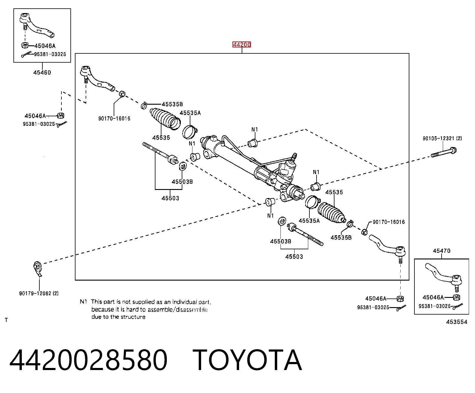 4420028580 Toyota Управление рулевое в сборе