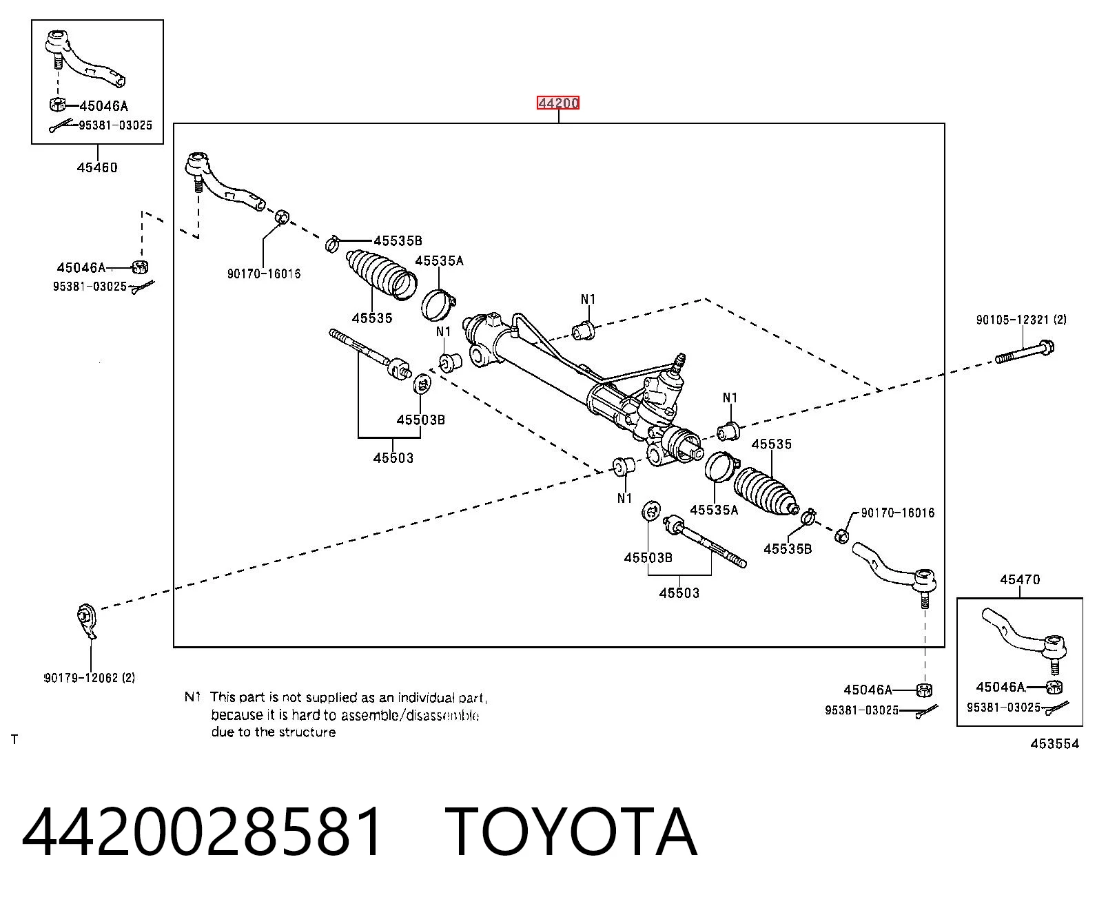 4420028581 Toyota Управление рулевое в сборе
