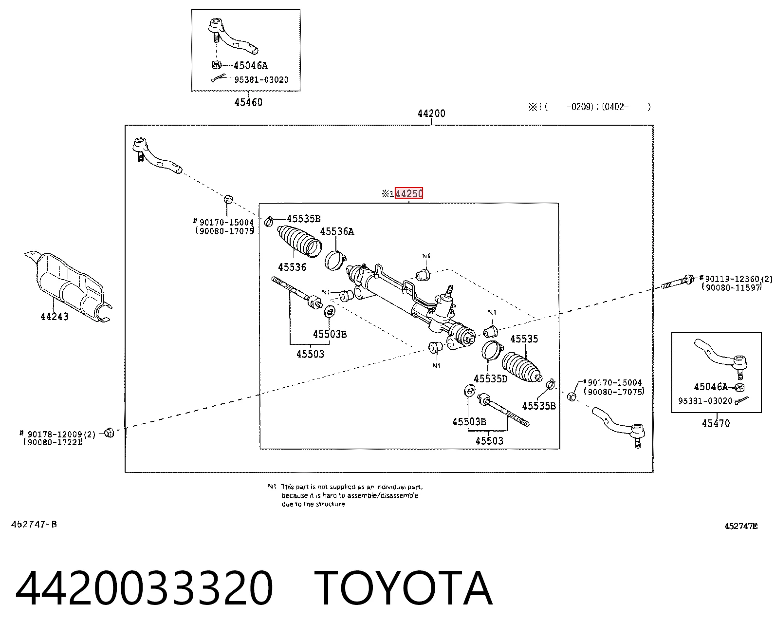 Управление рулевое в сборе на Toyota Camry V V30