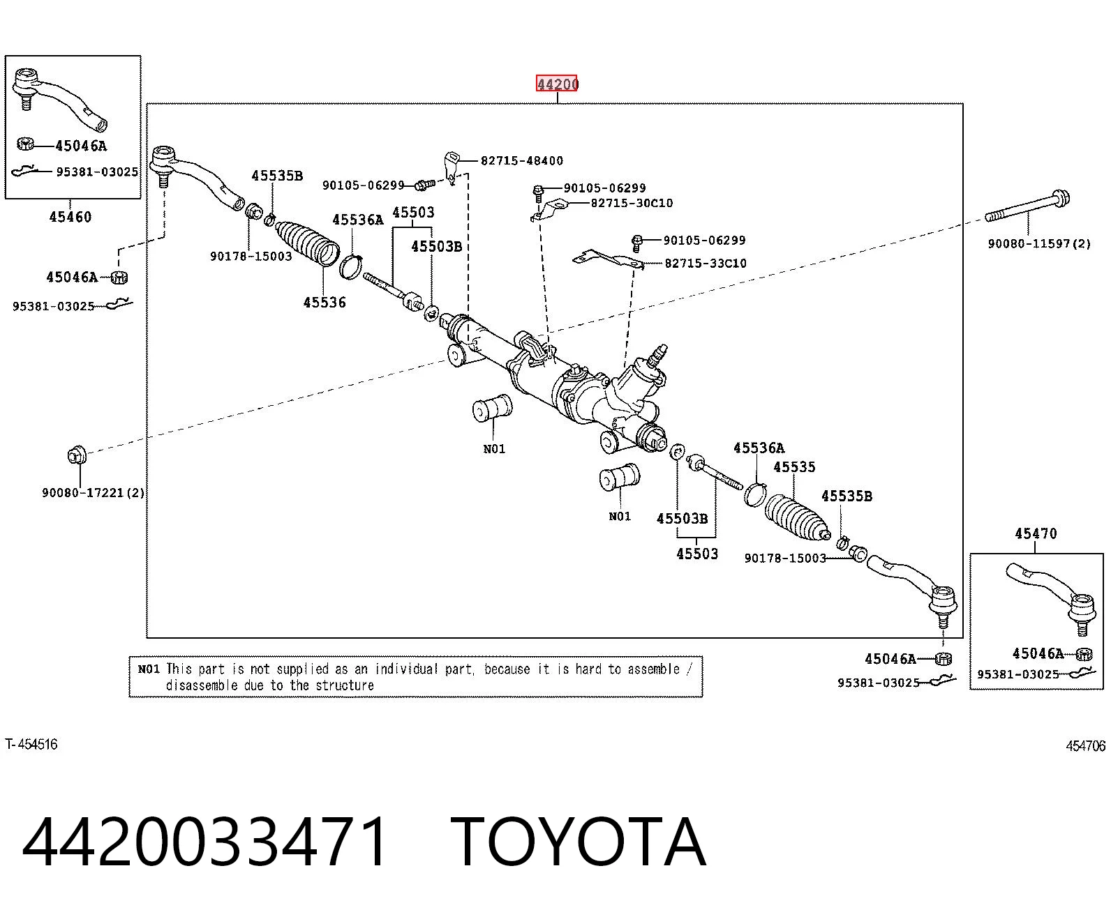 4420033471 Toyota Управление рулевое в сборе