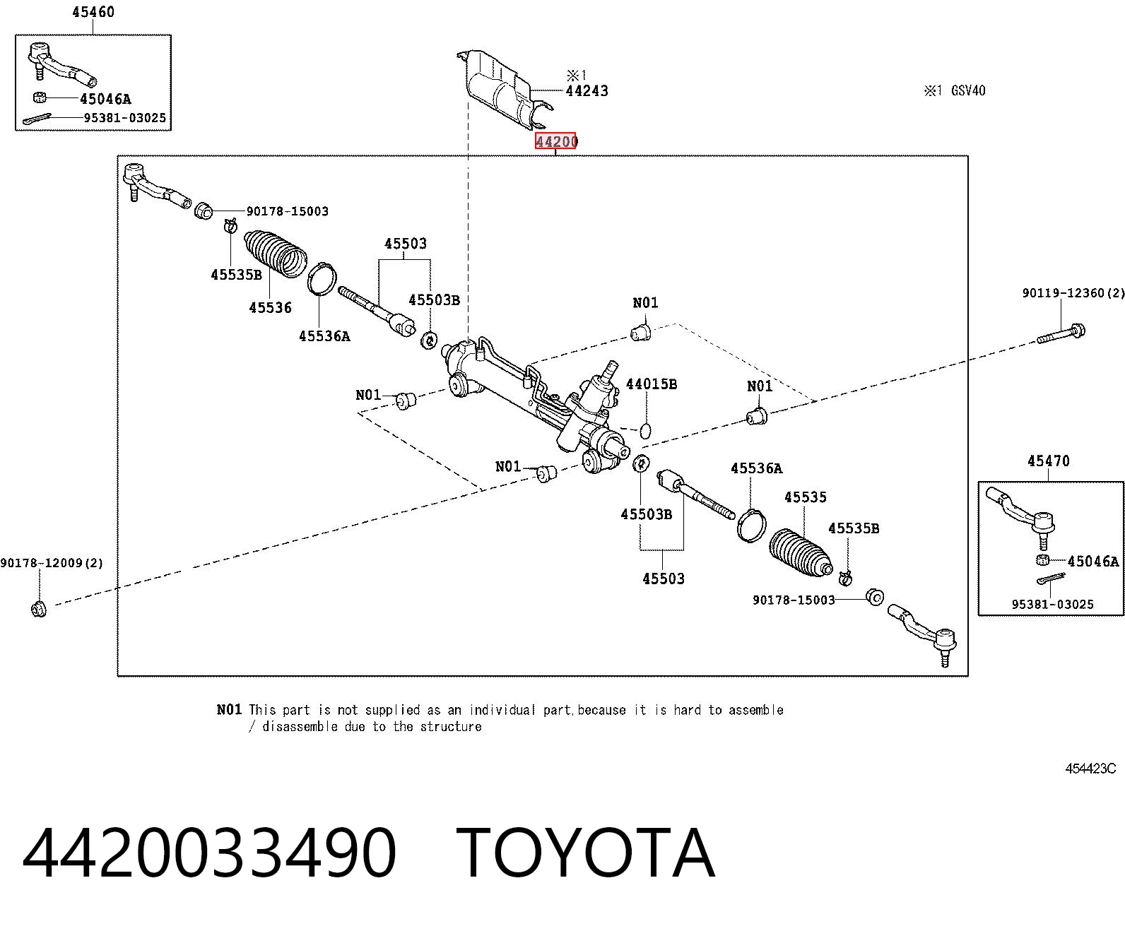 Управление рулевое в сборе на Toyota Camry VI V40