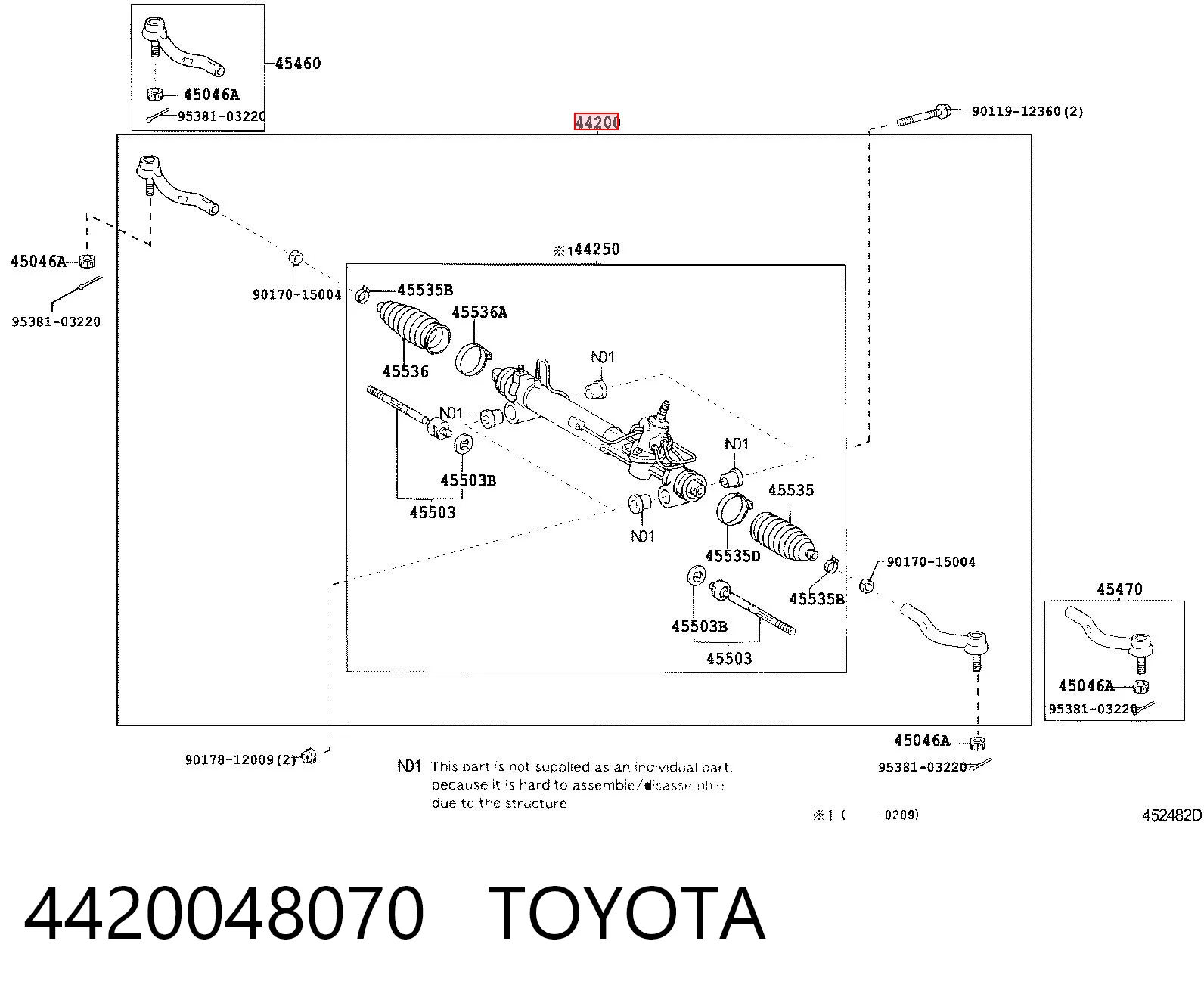 4420048070 Toyota Управление рулевое в сборе