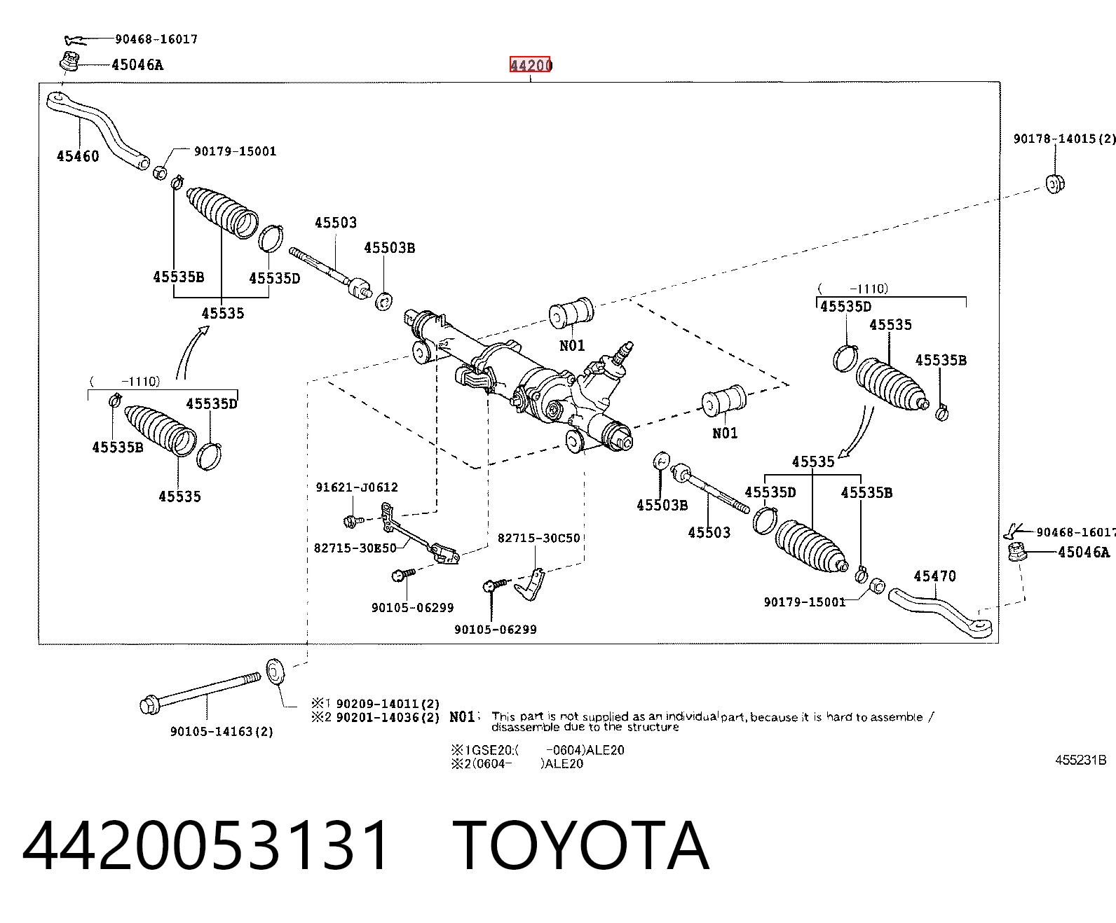 4420053131 Toyota Управление рулевое в сборе
