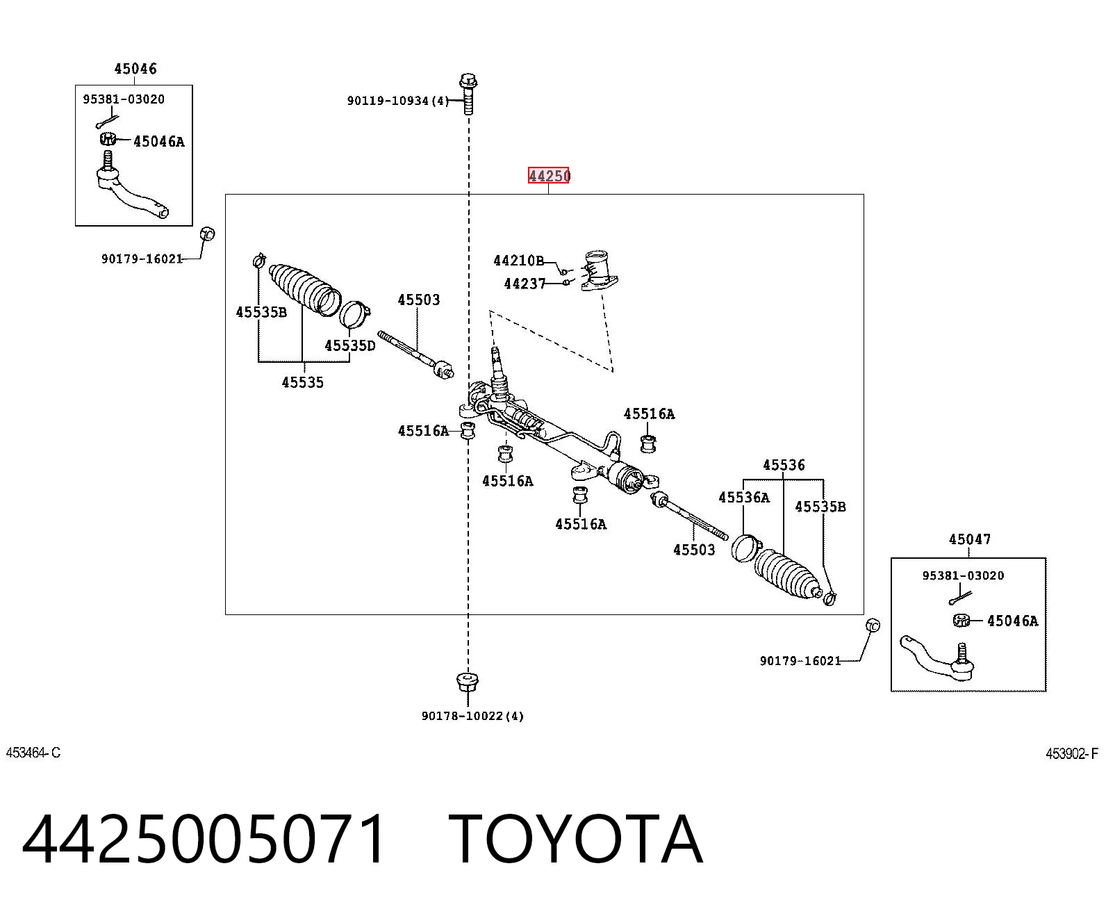 442500507184 Toyota Управление рулевое в сборе