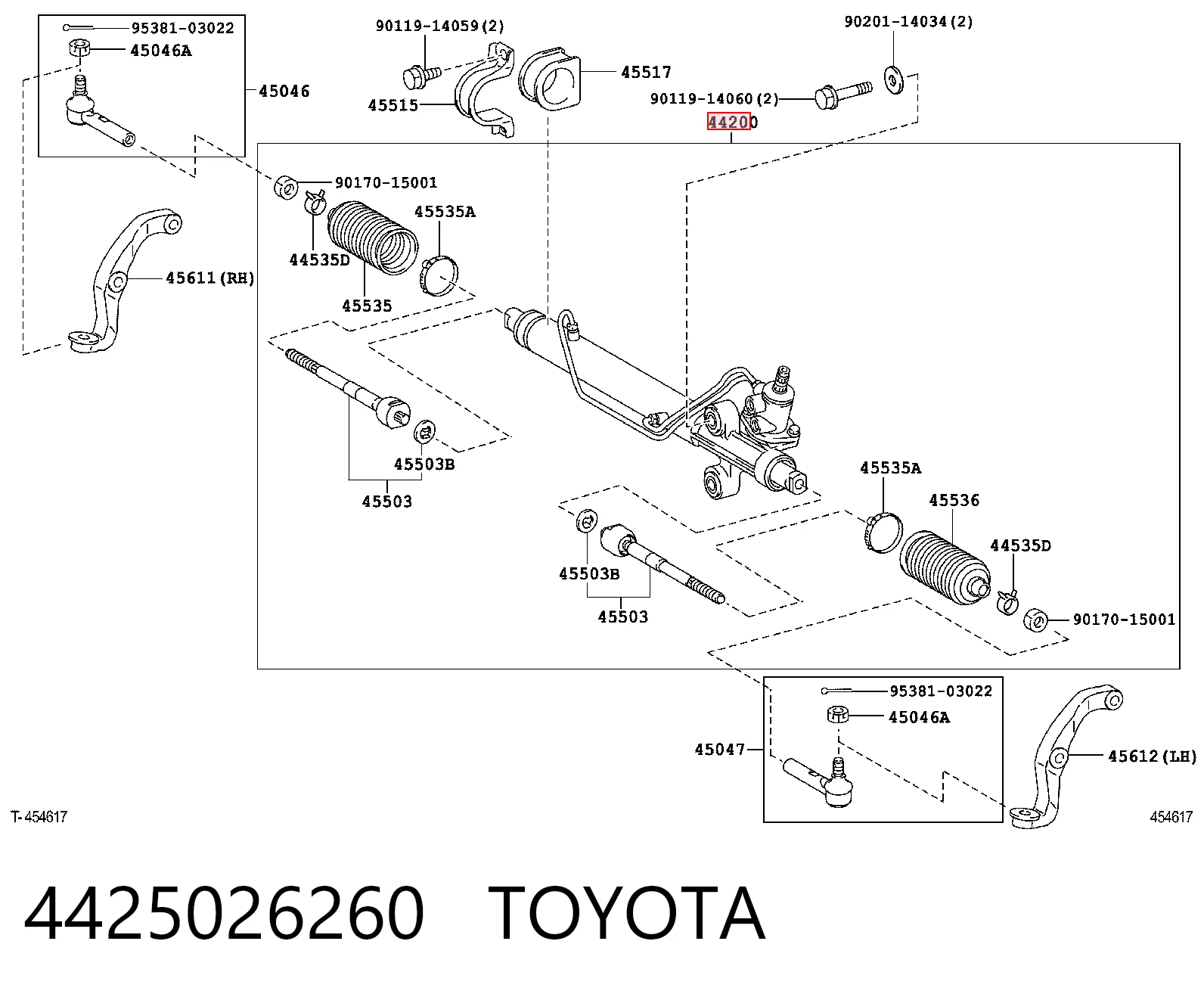 4425026260 Toyota Управление рулевое в сборе