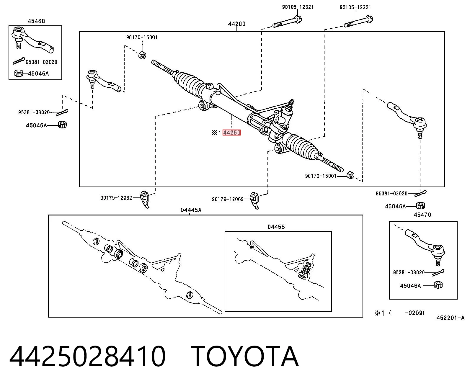 4425028410 Toyota Управление рулевое в сборе