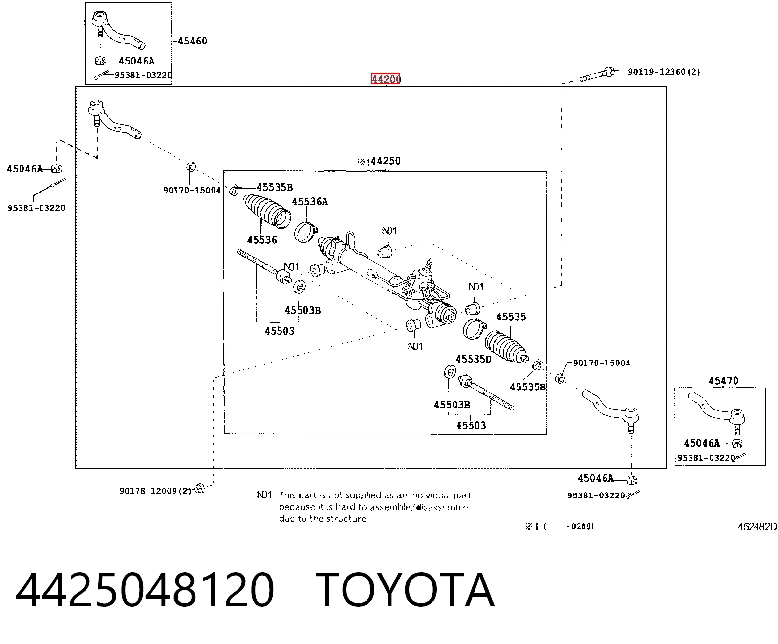 4425048120 Toyota Управление рулевое в сборе