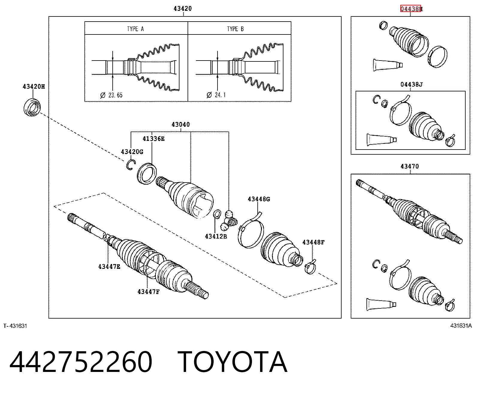 Пыльник шарнира привода на Toyota Corolla VERSO R10